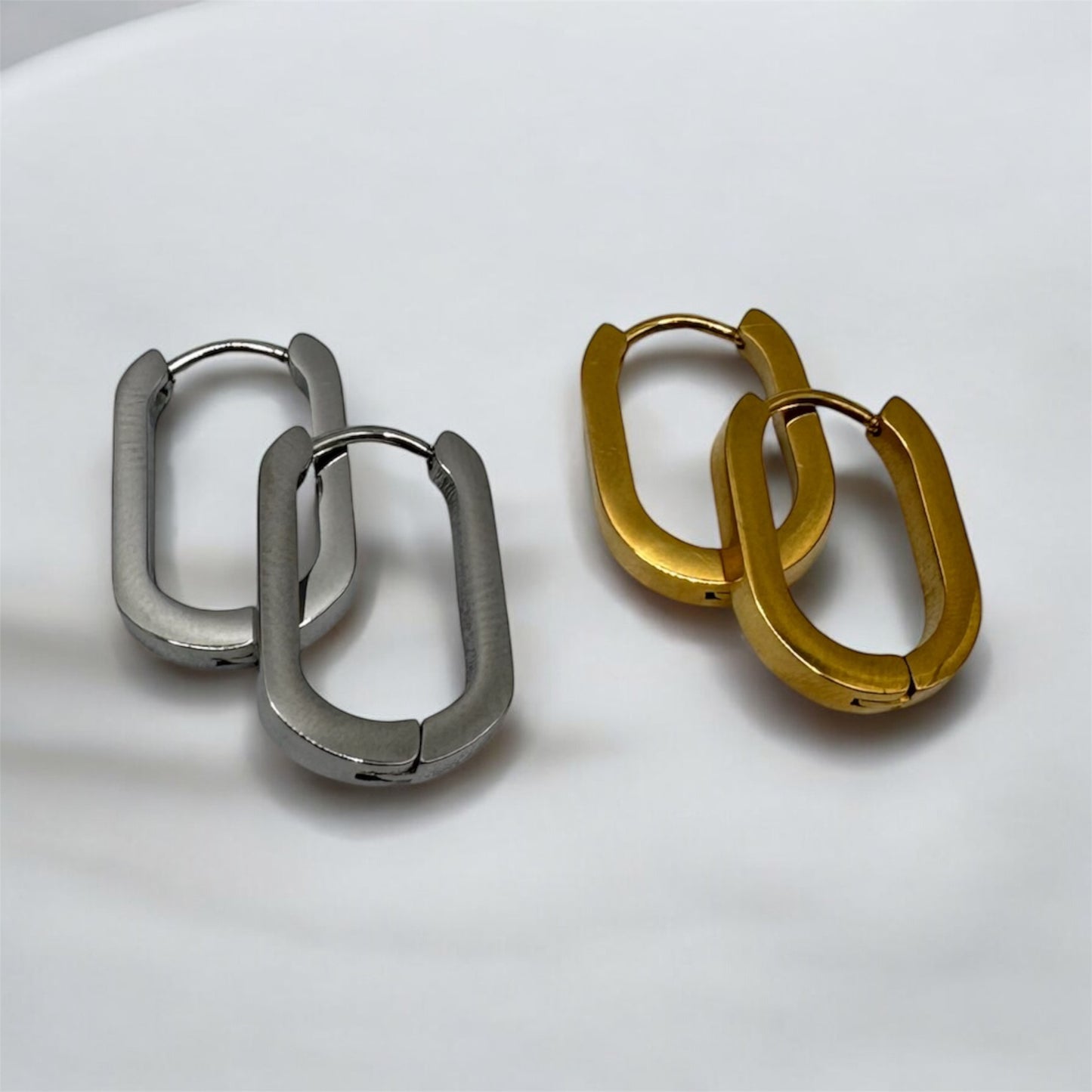 Earrings Hoops thick oval