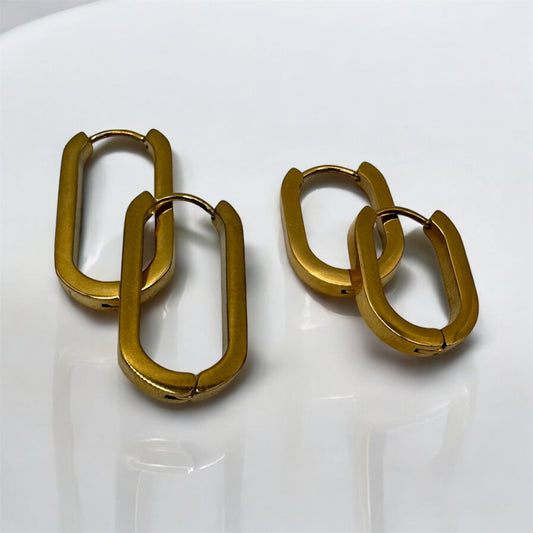 Earrings Hoops thick oval