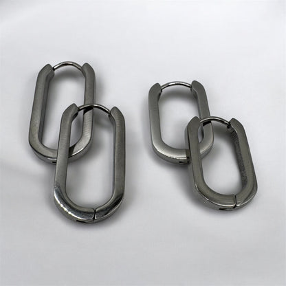 Earrings Hoops thick oval
