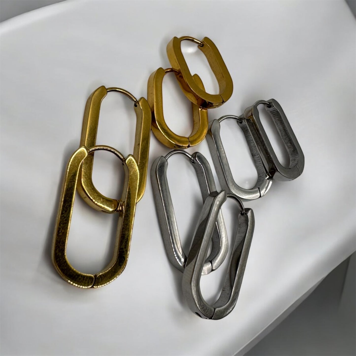 Earrings Hoops thick oval