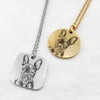Engraved Square Charm Necklace