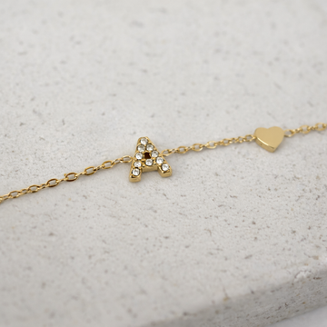 Initial Crystal Letter Bracelet